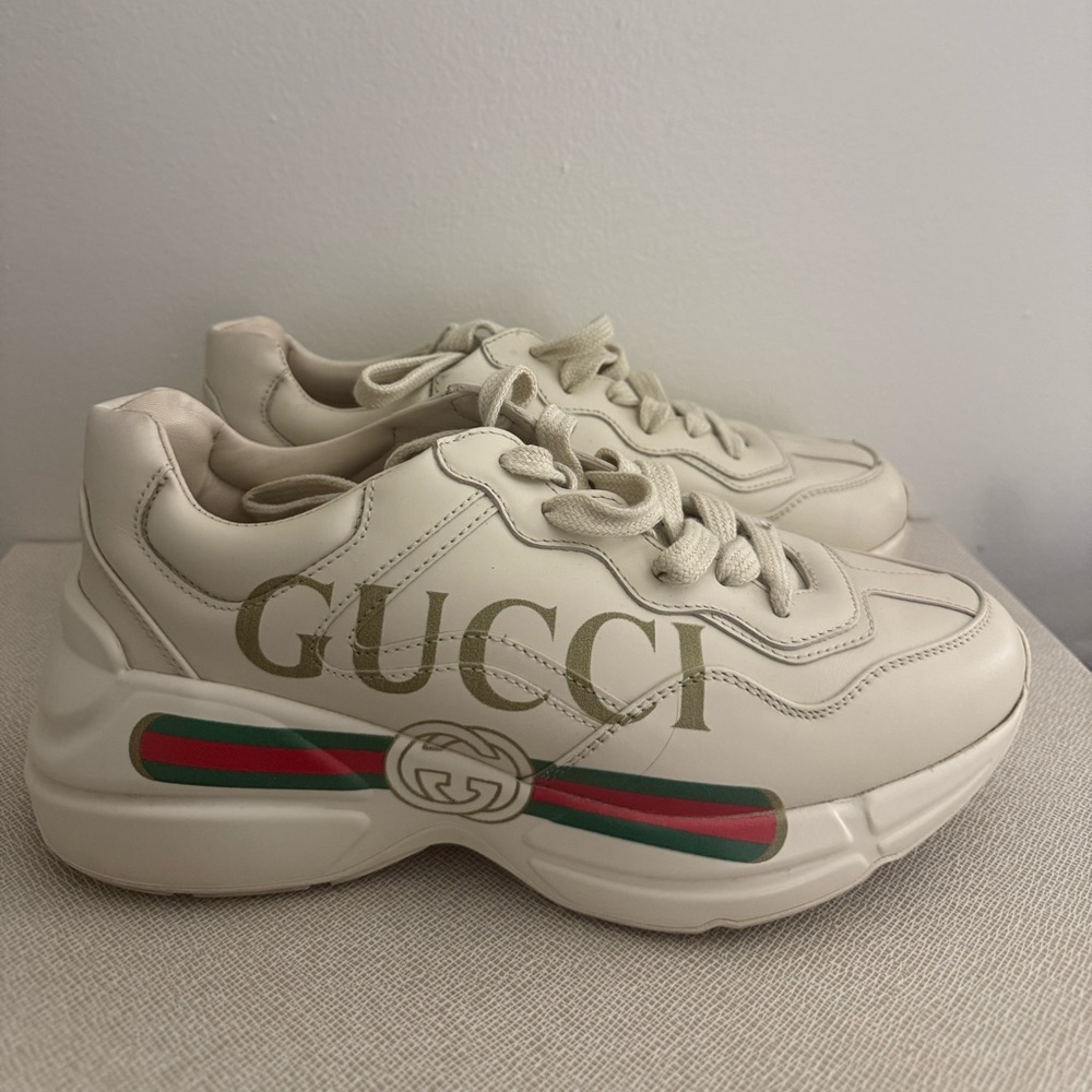 Gucci rhyton leather womens sneakers
